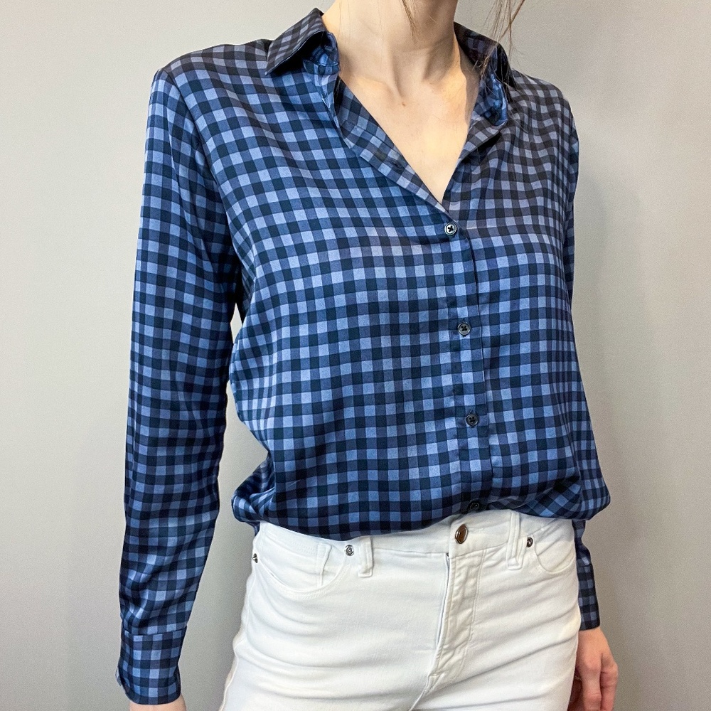 Banana Republic  Satin Blue Blouse - International Exclusive